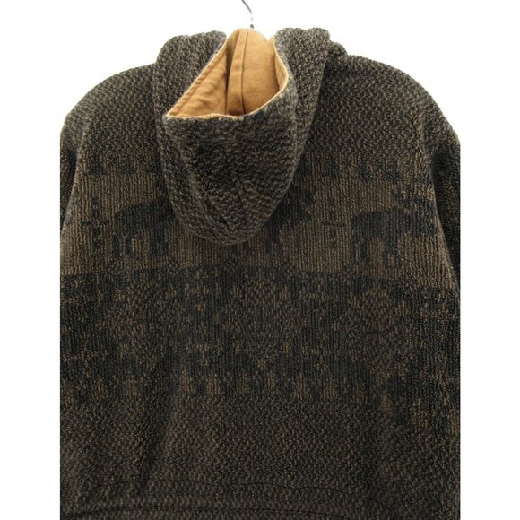 VINTAGE Woolrich Jacket Large Sherpa Fleece Hoodie Reindeer 90s - Picture 8 of 13